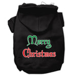 Mirage Pet 62-25-11 MDBK Merry Christmas Screen Print Pet Hoodie,