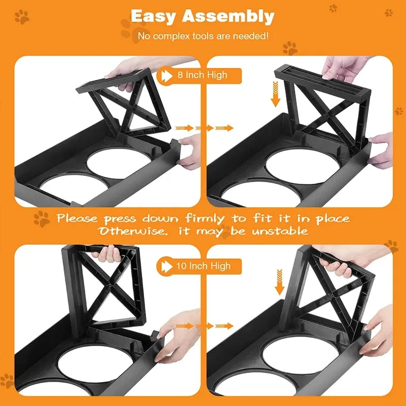 Elevated Dog Bowls 3 Adjustable Heights