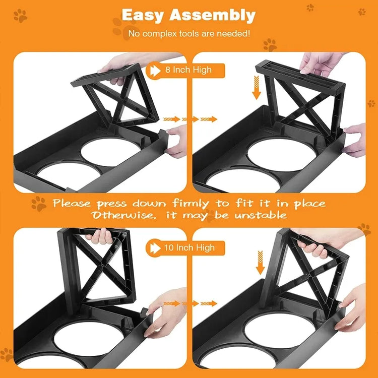 Elevated Dog Bowls 3 Adjustable Heights