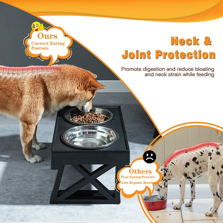 Elevated Dog Bowls 3 Adjustable Heights