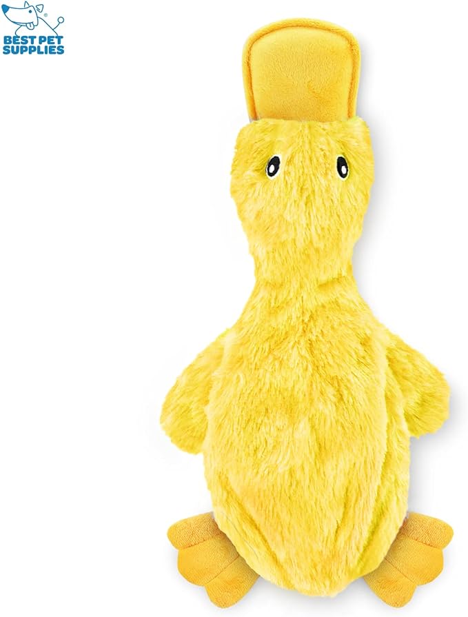 Large Yellow Crinkle Duck Dog Toy - No Stuffing, Soft Squeaker, Fun for All Breeds - Best Pet Supplies