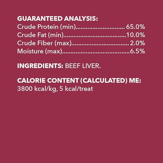 Wag Freeze-Dried Raw Single Ingredient Dog Treats, Beef Liver, 3.3 Ounce (Pack of 1)