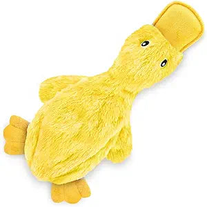 Large Yellow Crinkle Duck Dog Toy - No Stuffing, Soft Squeaker, Fun for All Breeds - Best Pet Supplies