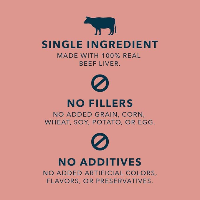 Wag Freeze-Dried Raw Single Ingredient Dog Treats, Beef Liver, 3.3 Ounce (Pack of 1)