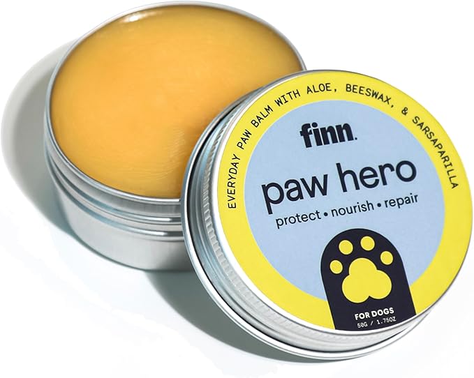Finn Paw Hero Natural Revitalizing Dog Paw Balm Protect, Nourish & Repair Paws from Pavement, Dryness, & Spring Adventures - 1.75 oz