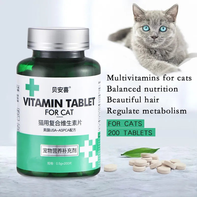 200 tablets of multi-vitamin supplement for pet cats