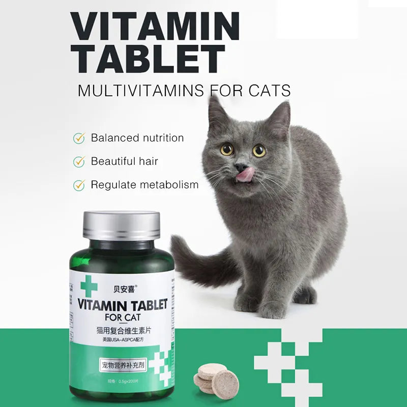 200 tablets of multi-vitamin supplement for pet cats