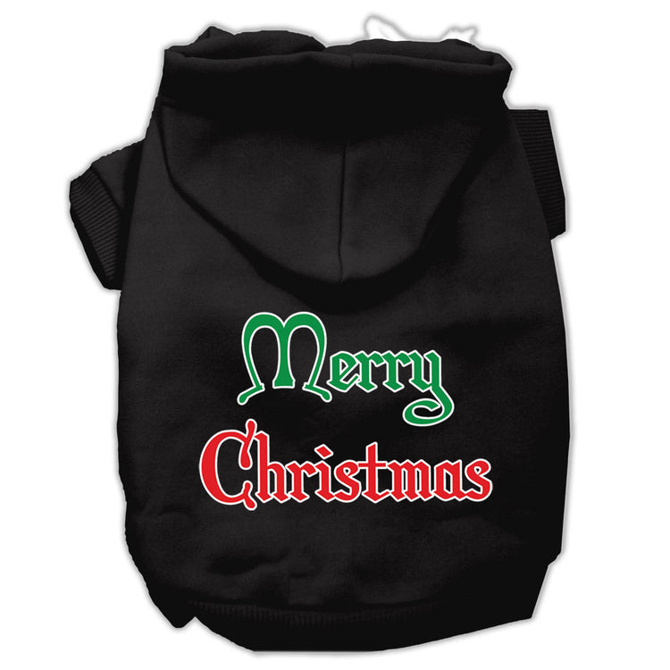 Mirage Pet 62-25-11 MDBK Merry Christmas Screen Print Pet Hoodie,