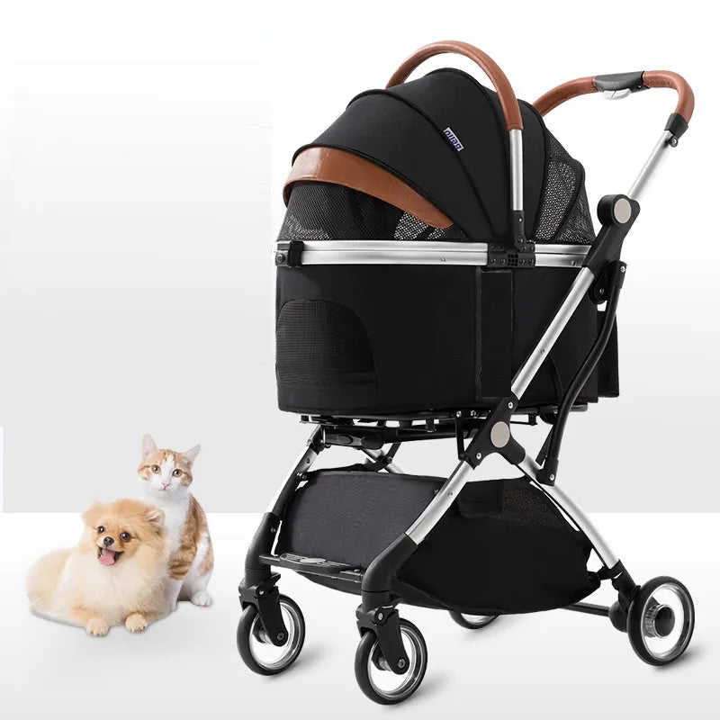 Detachable Pet Stroller Aluminium Alloy Dog Trolley