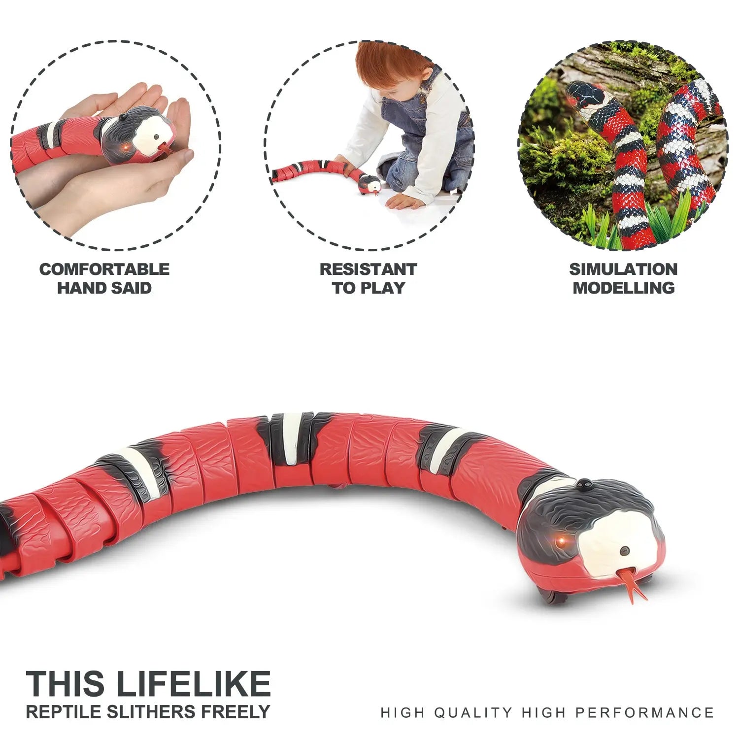 Snake Cat Teaser Indoor Play Kitten Toy USB Rechargeable