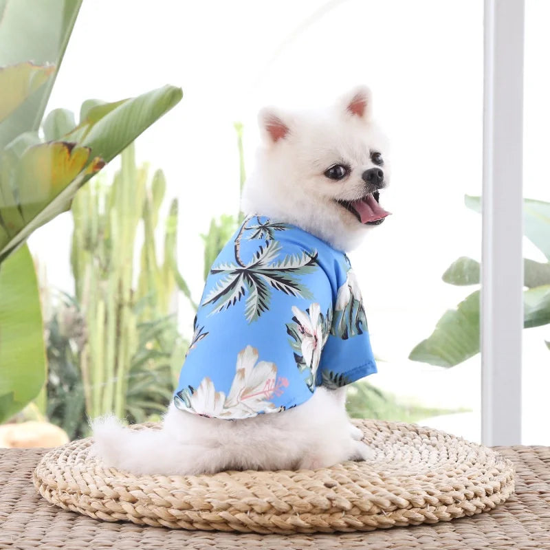 Small and medium-sized dog beach pineapple shirt spring and summer season clothing