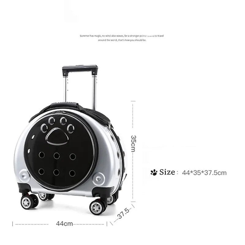 Pet Trolley Travel Bag Cat Carrier
