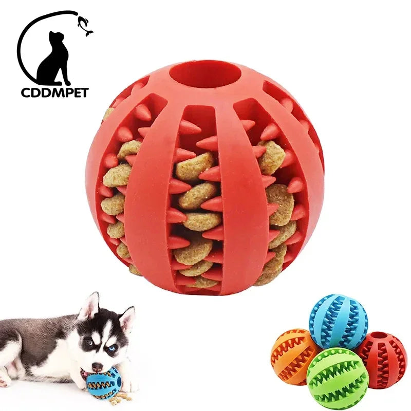 Dog Ball ToysInteractive Elasticity Puppy Chew Toy Tooth Cleaning Rubber Food Ball