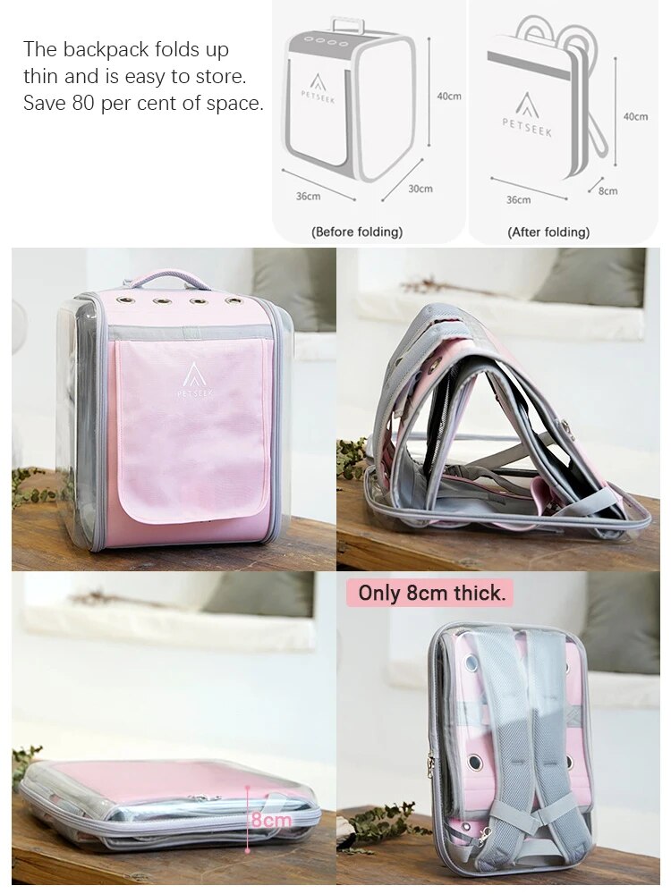Pet Cat Dog Carrier Bags Transparent
