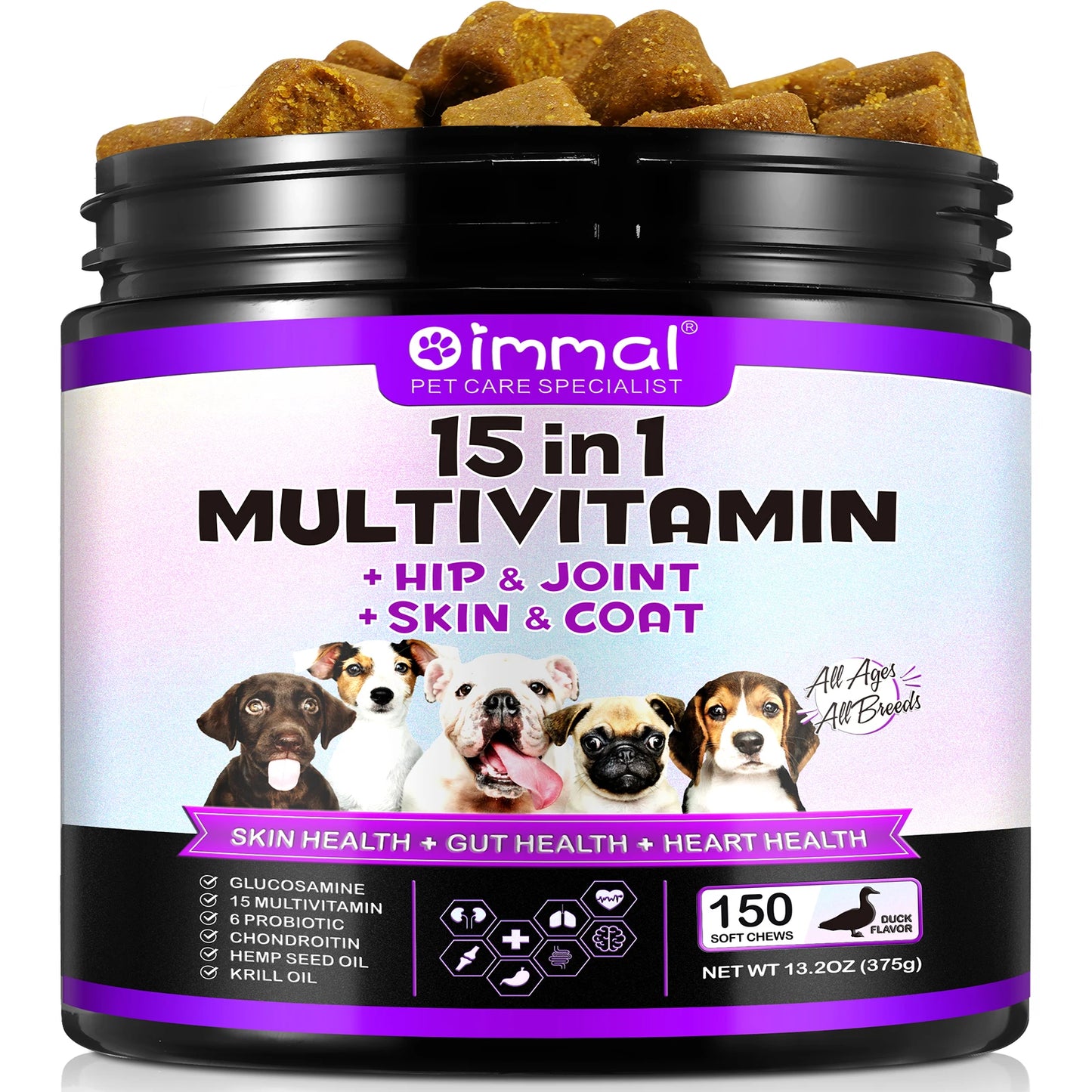 15 in 1 Dog Multivitamin Supplements Immunity Digestion Joint& Heart
