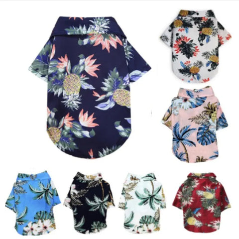 Small and medium-sized dog beach pineapple shirt spring and summer season clothing