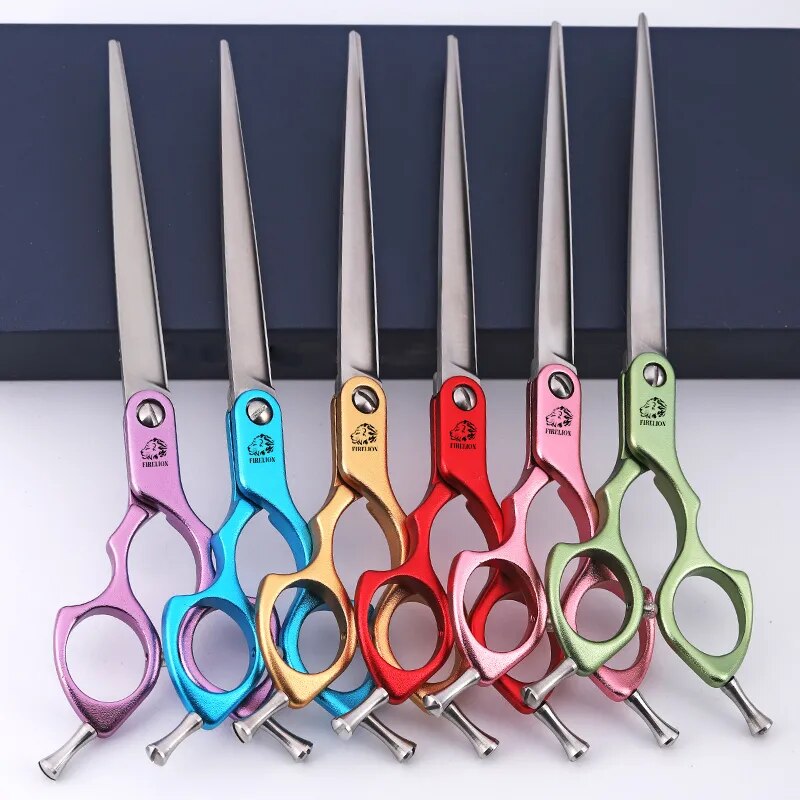 Professional Colorful Dog Grooming Cutting Scissors Pet Curved Scissors for Face