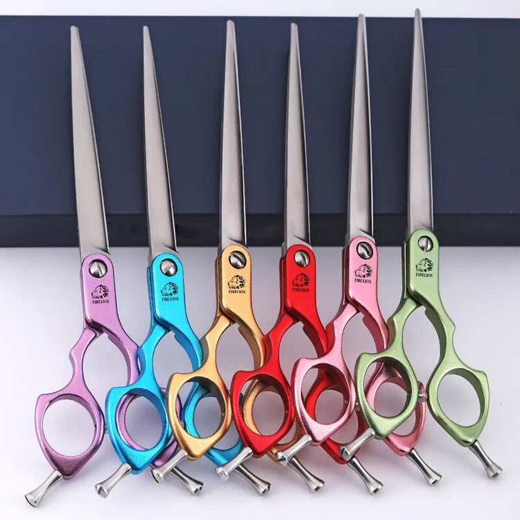 Professional Colorful Dog Grooming Cutting Scissors Pet Curved Scissors for Face