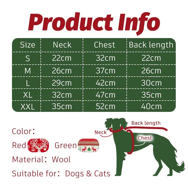 Christmas Winter Warm Knitted Cat Dog Sweater