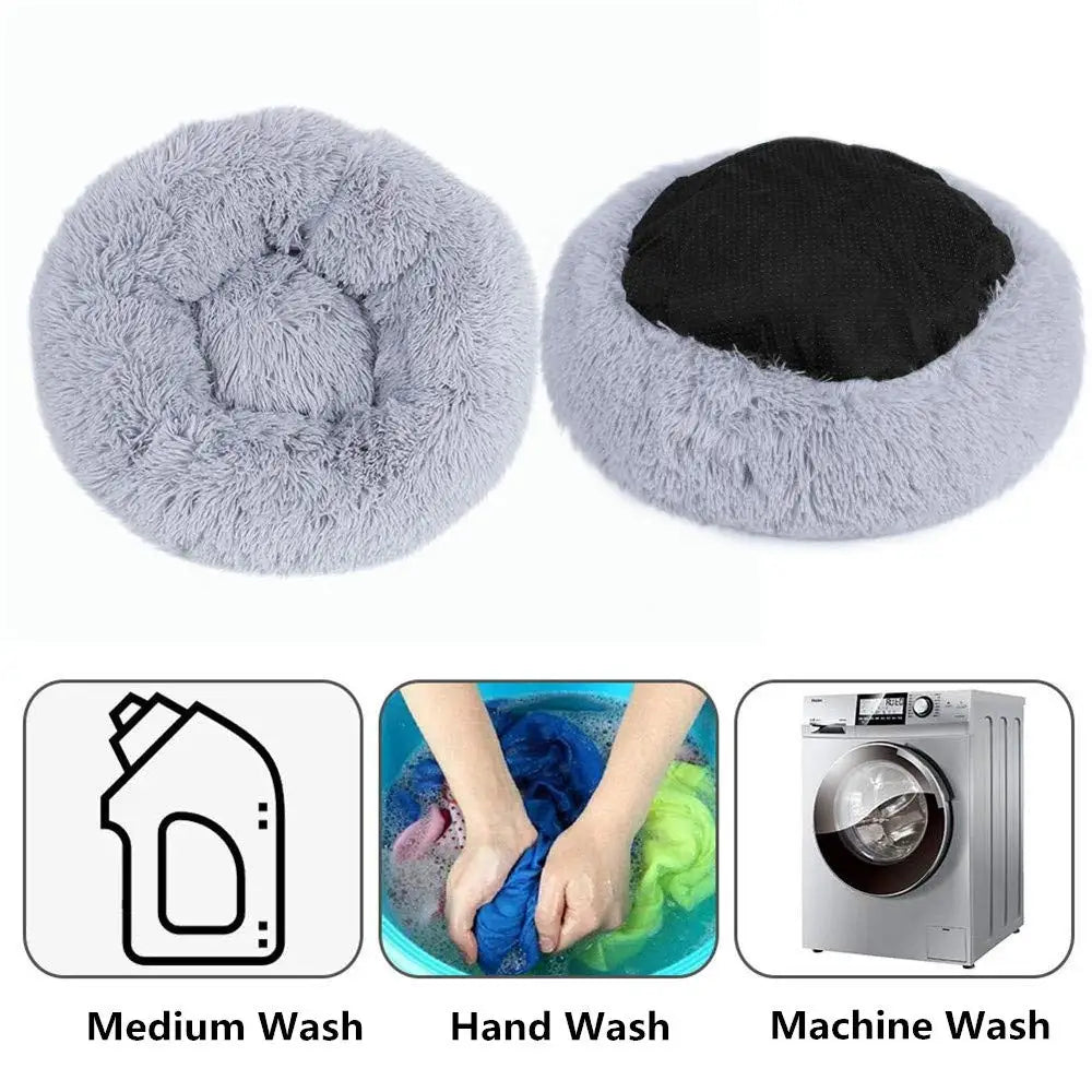 Pet Comfortable Donut Cuddler Round Kennel Soft Washable Bed