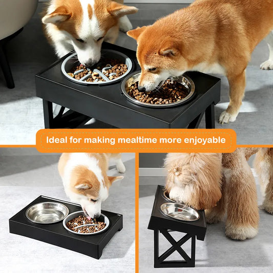 Elevated Dog Bowls 3 Adjustable Heights