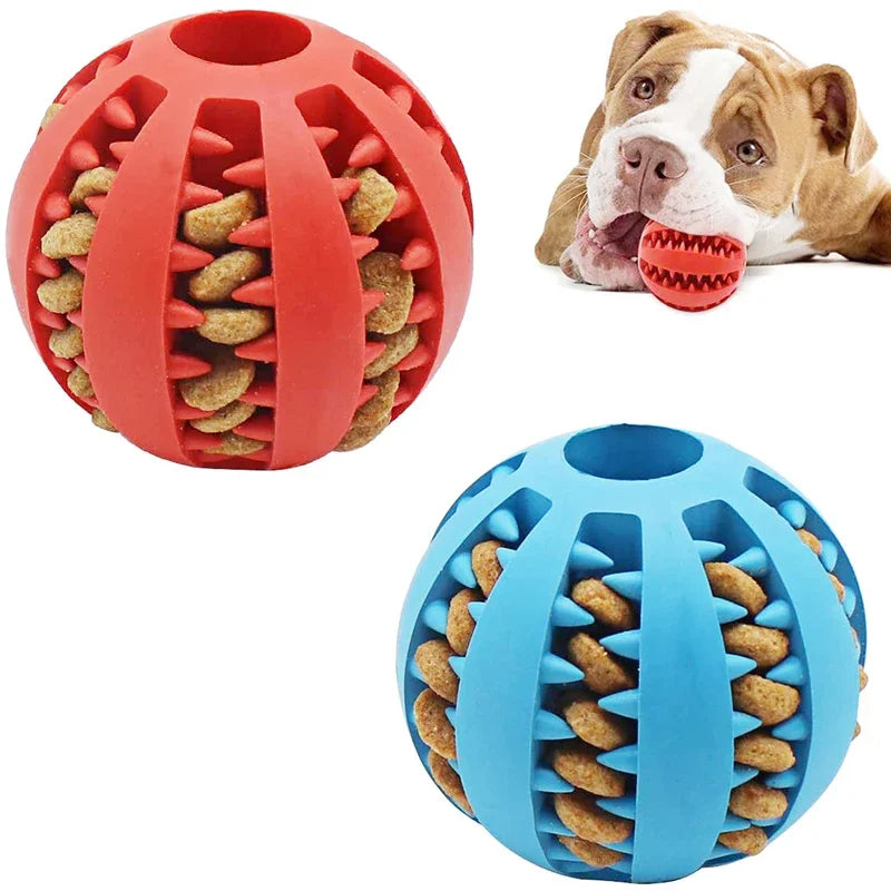 Dog Ball ToysInteractive Elasticity Puppy Chew Toy Tooth Cleaning Rubber Food Ball