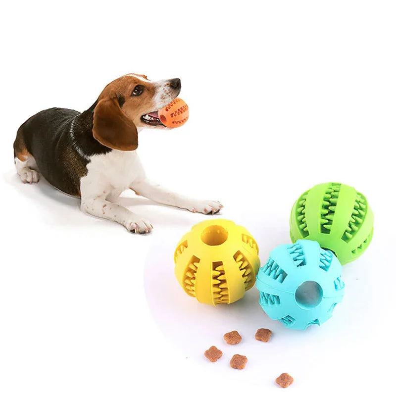 Dog Ball ToysInteractive Elasticity Puppy Chew Toy Tooth Cleaning Rubber Food Ball