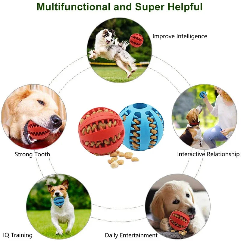 Dog Ball ToysInteractive Elasticity Puppy Chew Toy Tooth Cleaning Rubber Food Ball