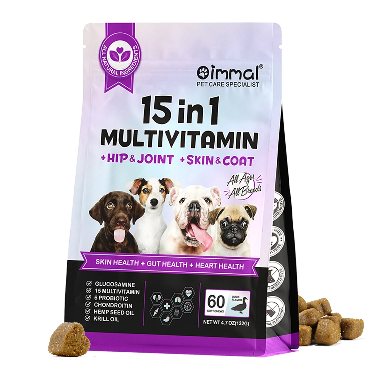 15 in 1 Dog Multivitamin Supplements Immunity Digestion Joint& Heart