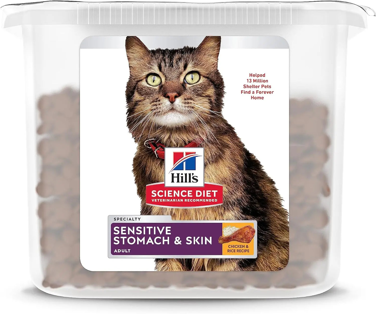 Hill's Science Diet Dry Cat Food, Adult, Sensitive Stomach & Skin,7 lb Bag