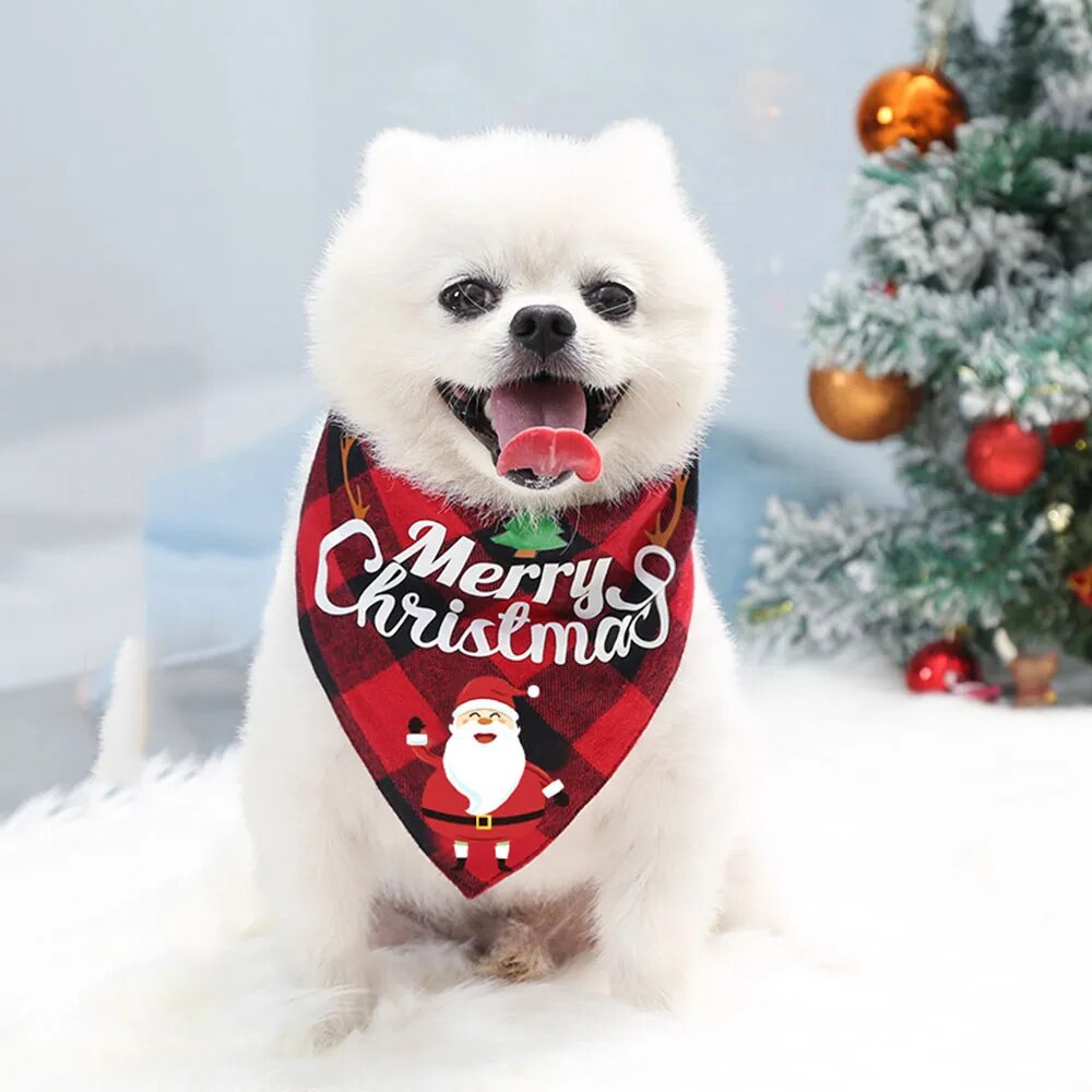 Christmas Bandanas Classic Scarf Bibs for Dogs Cats