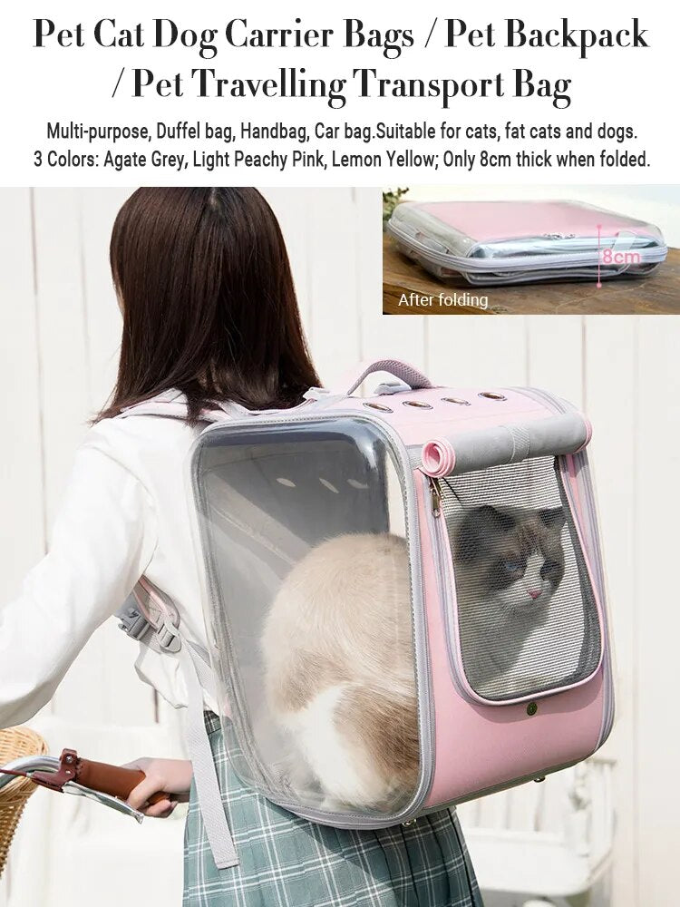 Pet Cat Dog Carrier Bags Transparent