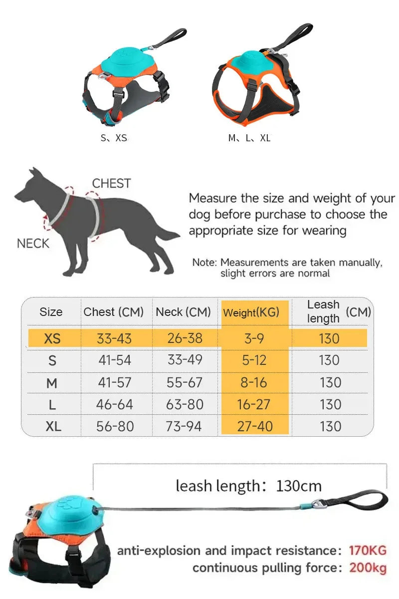 Adjustable Dog Harness Leash In One,retractable Pet Carrier