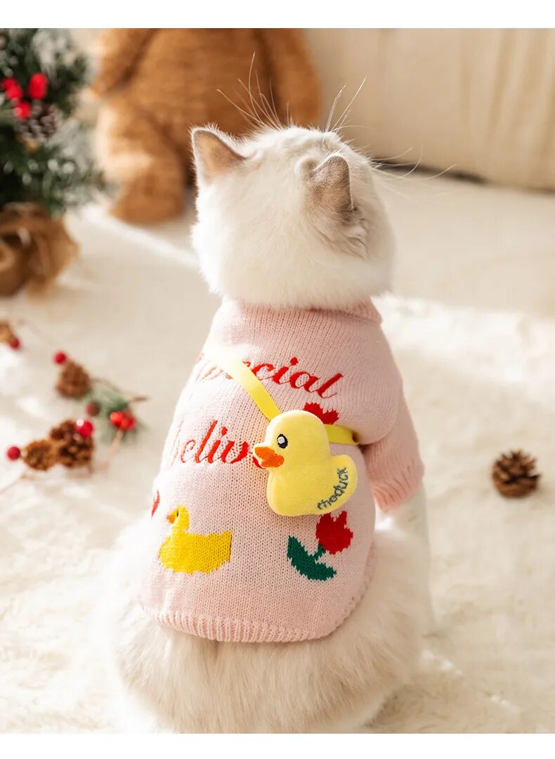 Kawaii Christmas & New Year Sweater with Elk Design for Cats and Dogs