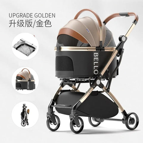 Detachable Pet Stroller Aluminium Alloy Dog Trolley