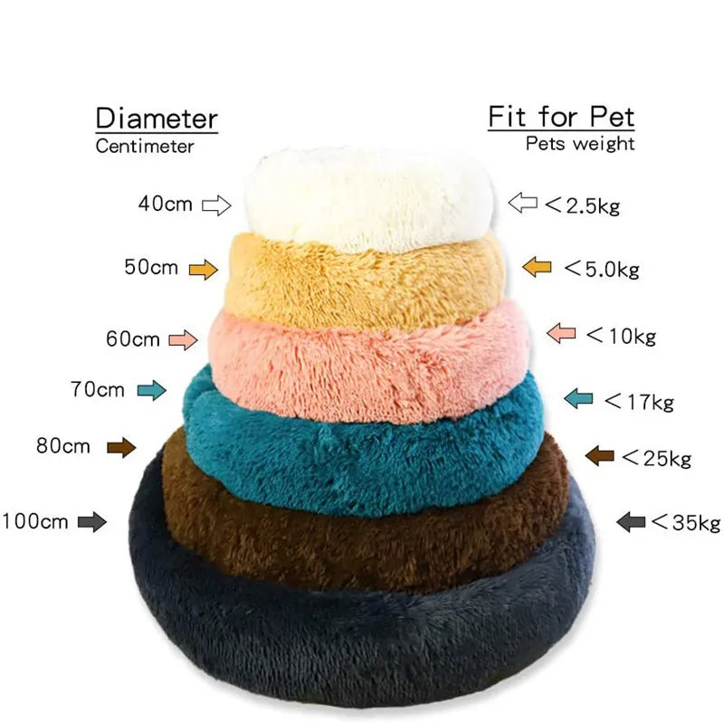 Pet Comfortable Donut Cuddler Round Kennel Soft Washable Bed