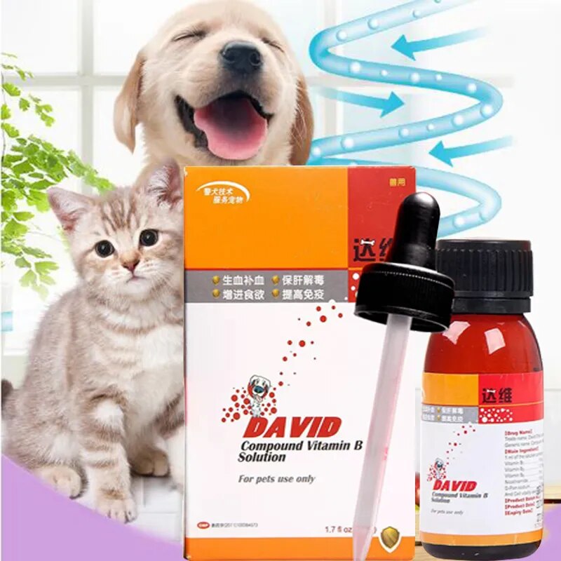 Pet Nutritional Supplement Vitamin B Oral Liquid for Cats and Dogs Improve Appetite Immunity