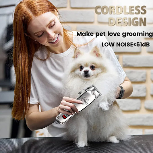 Professional Dog Hair Clipper All Metal Rechargeable