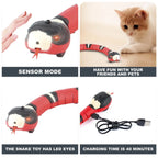 Snake Cat Teaser Indoor Play Kitten Toy USB Rechargeable