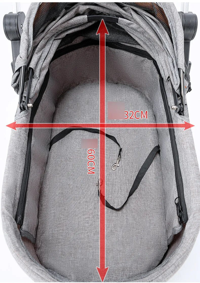 Detachable Pet Stroller Aluminium Alloy Dog Trolley