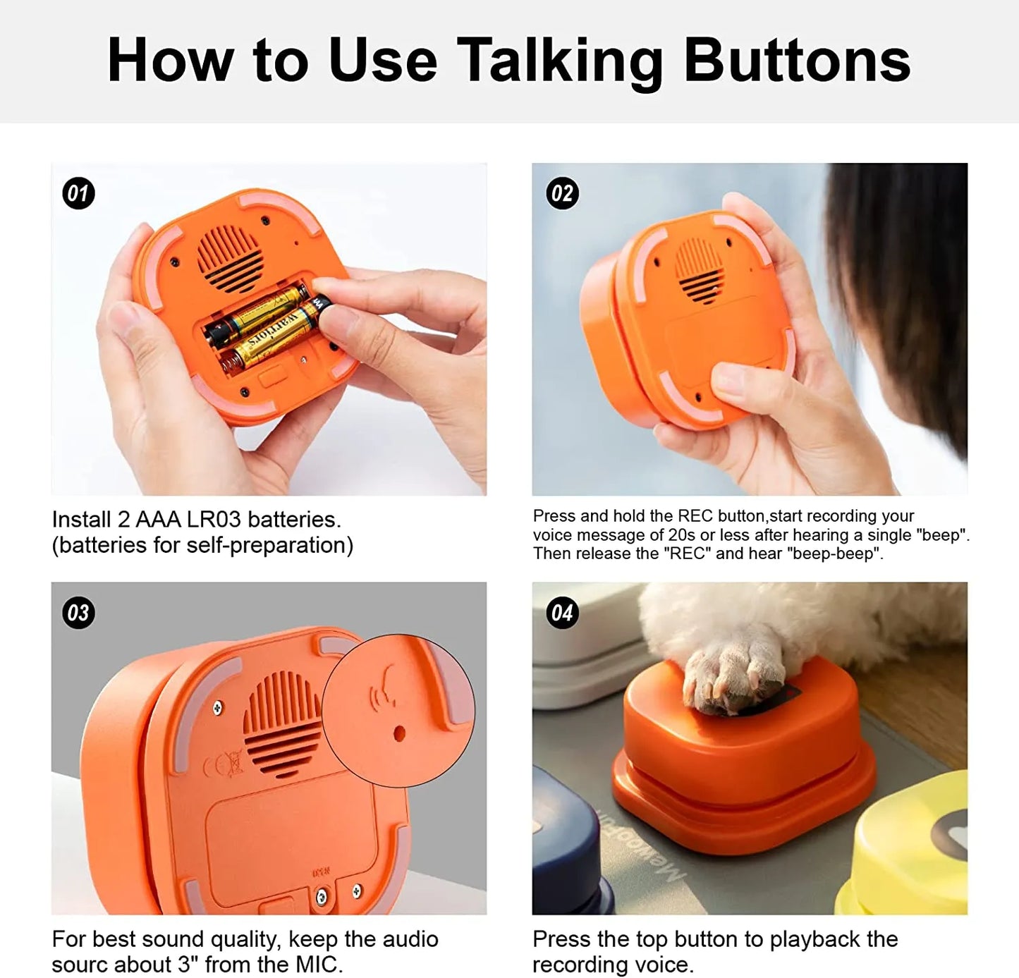 Talking Pet Communication Vocal Training Interactive Toy