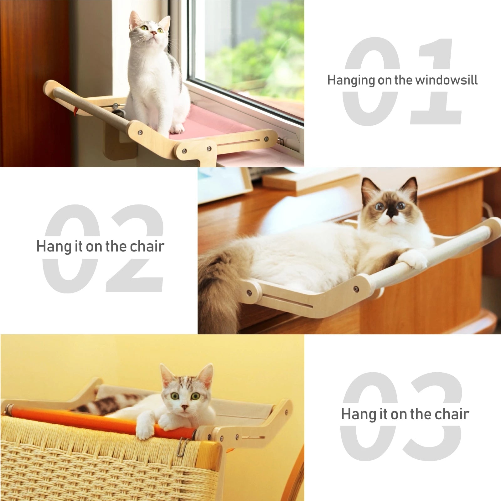 Cat Perch Wooden Assembly Hanging